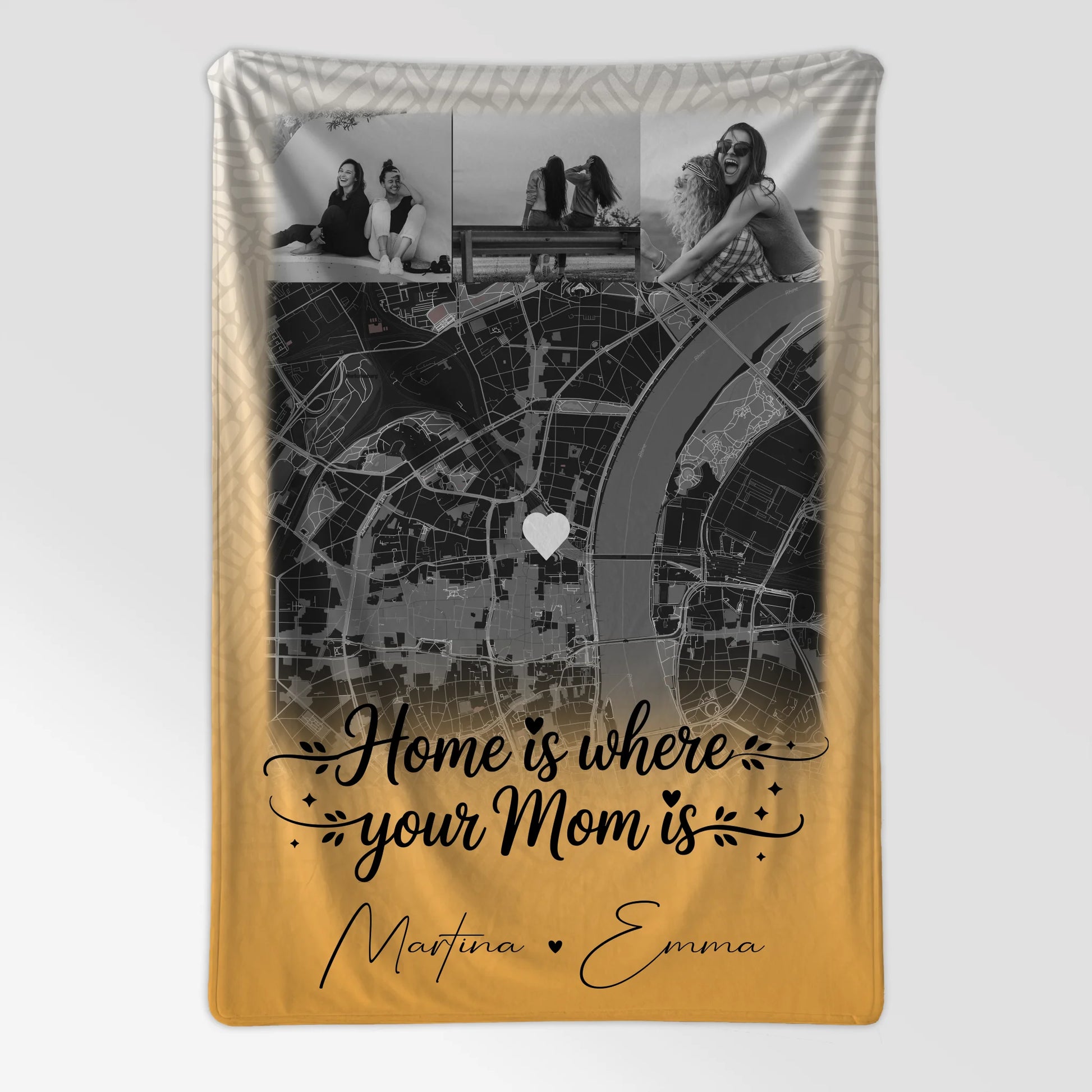 Personalisierte Decke Mama mit 4 Fotos und Karte Zusammen einfach unerträglich Geschenk 7