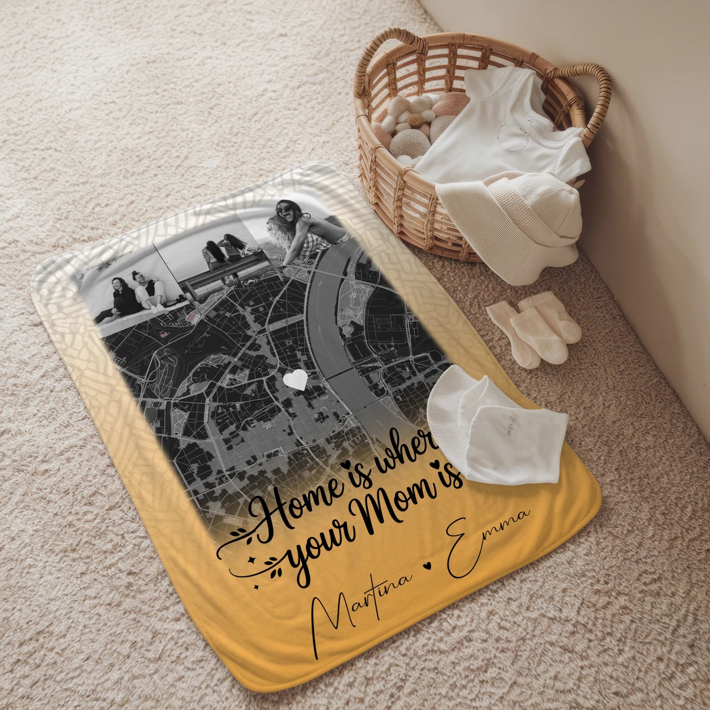 Personalisierte Decke Mama mit 4 Fotos und Karte Zusammen einfach unerträglich Geschenk 2