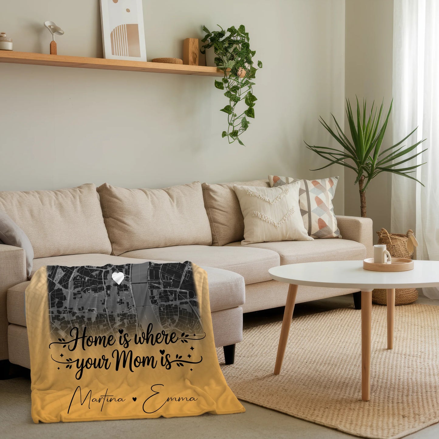 Personalisierte Decke Mama mit 4 Fotos und Karte Zusammen einfach unerträglich Geschenk 4
