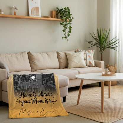 Personalisierte Decke Mama mit 4 Fotos und Karte Zusammen einfach unerträglich Geschenk 4
