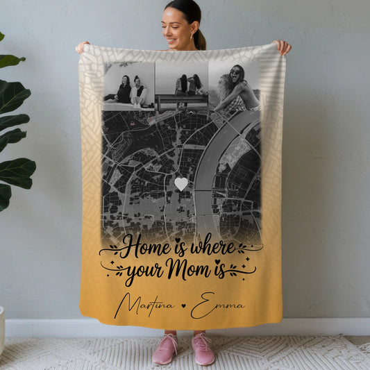 Personalisierte Decke Mama mit 4 Fotos und Karte Zusammen einfach unerträglich Geschenk 1