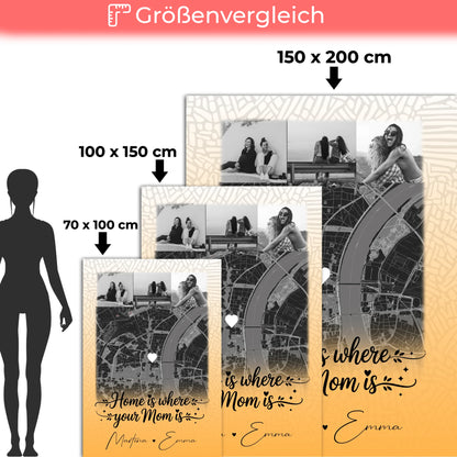 Personalisierte Decke Mama mit 4 Fotos und Karte Zusammen einfach unerträglich Geschenk 5