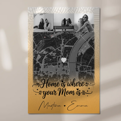 Mama Plakat mit 4 Fotos und Karte Zusammen einfach unerträglich personalisiertes Geschenk 1