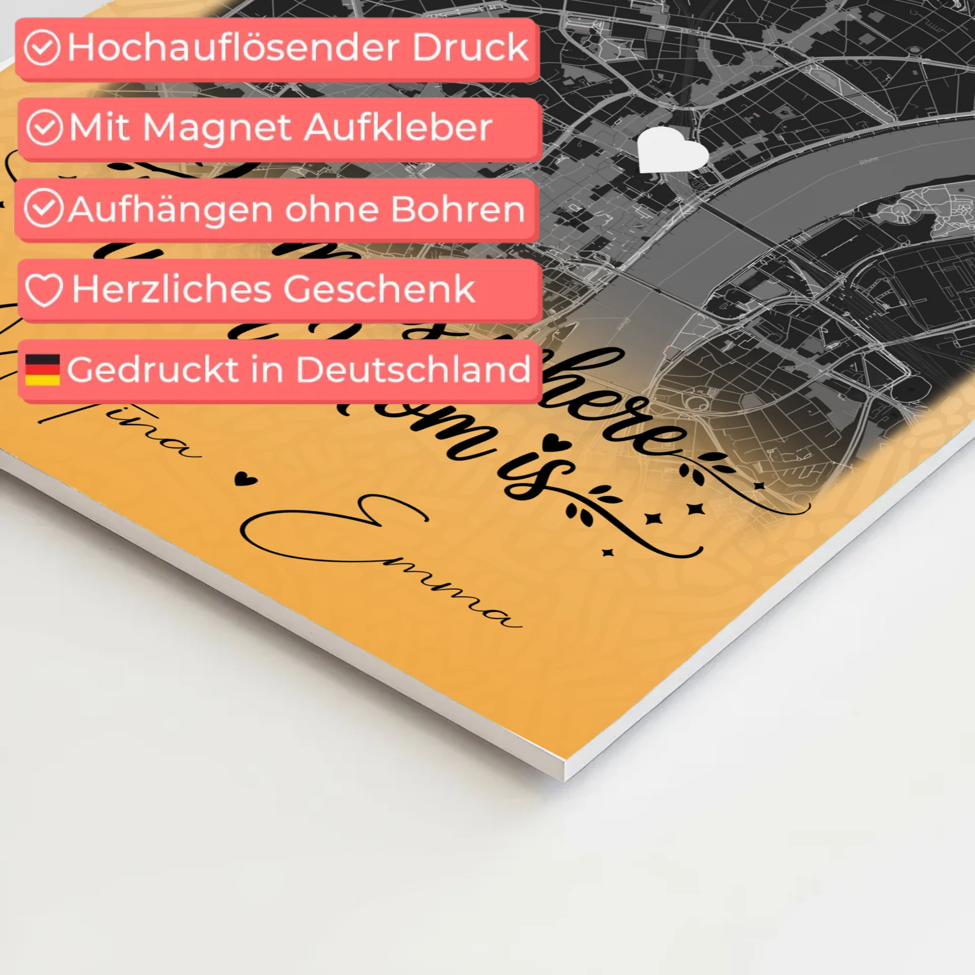 Mama Plakat mit 4 Fotos und Karte Zusammen einfach unerträglich personalisiertes Geschenk 4