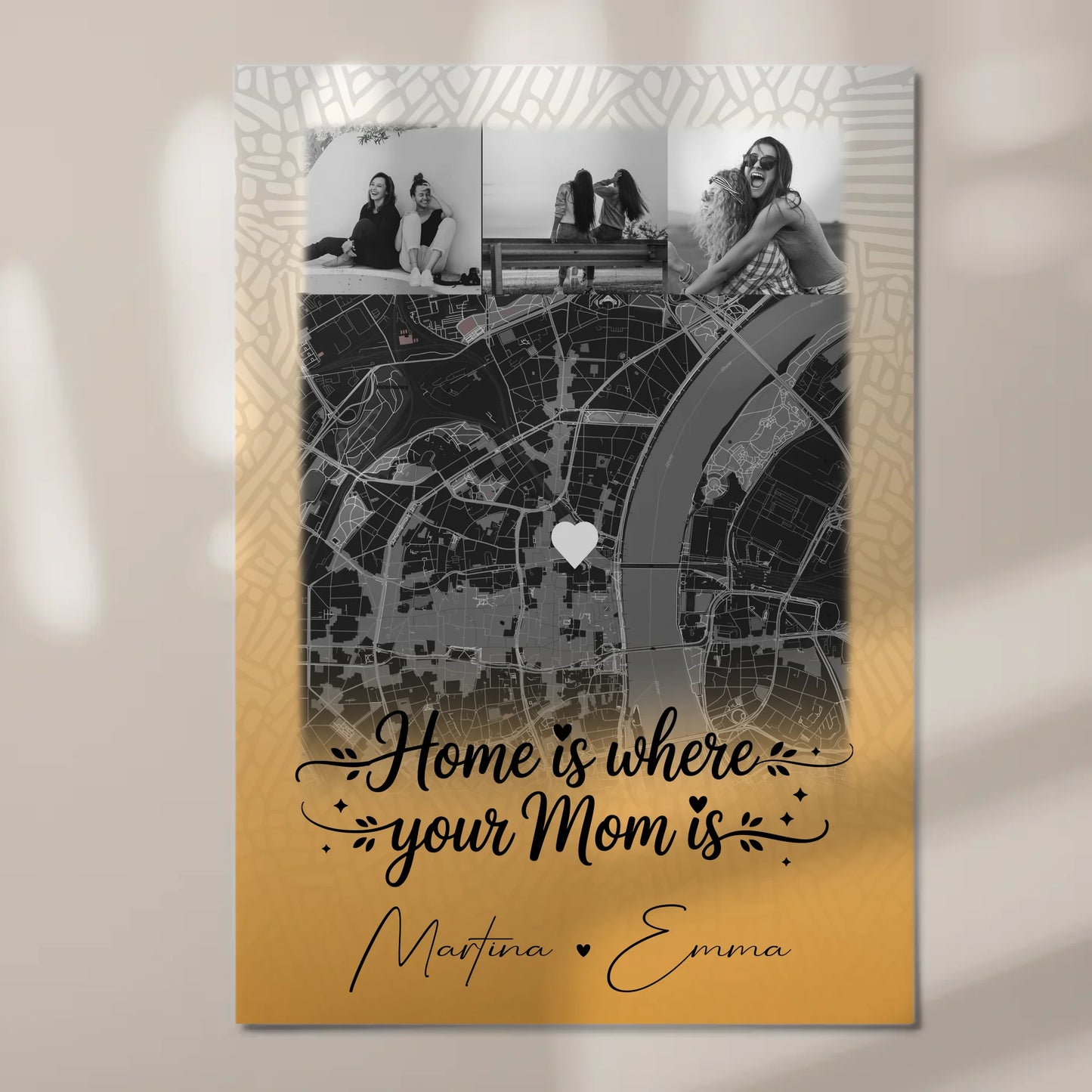 Mama Plakat mit 4 Fotos und Karte Zusammen einfach unerträglich personalisiertes Geschenk 7