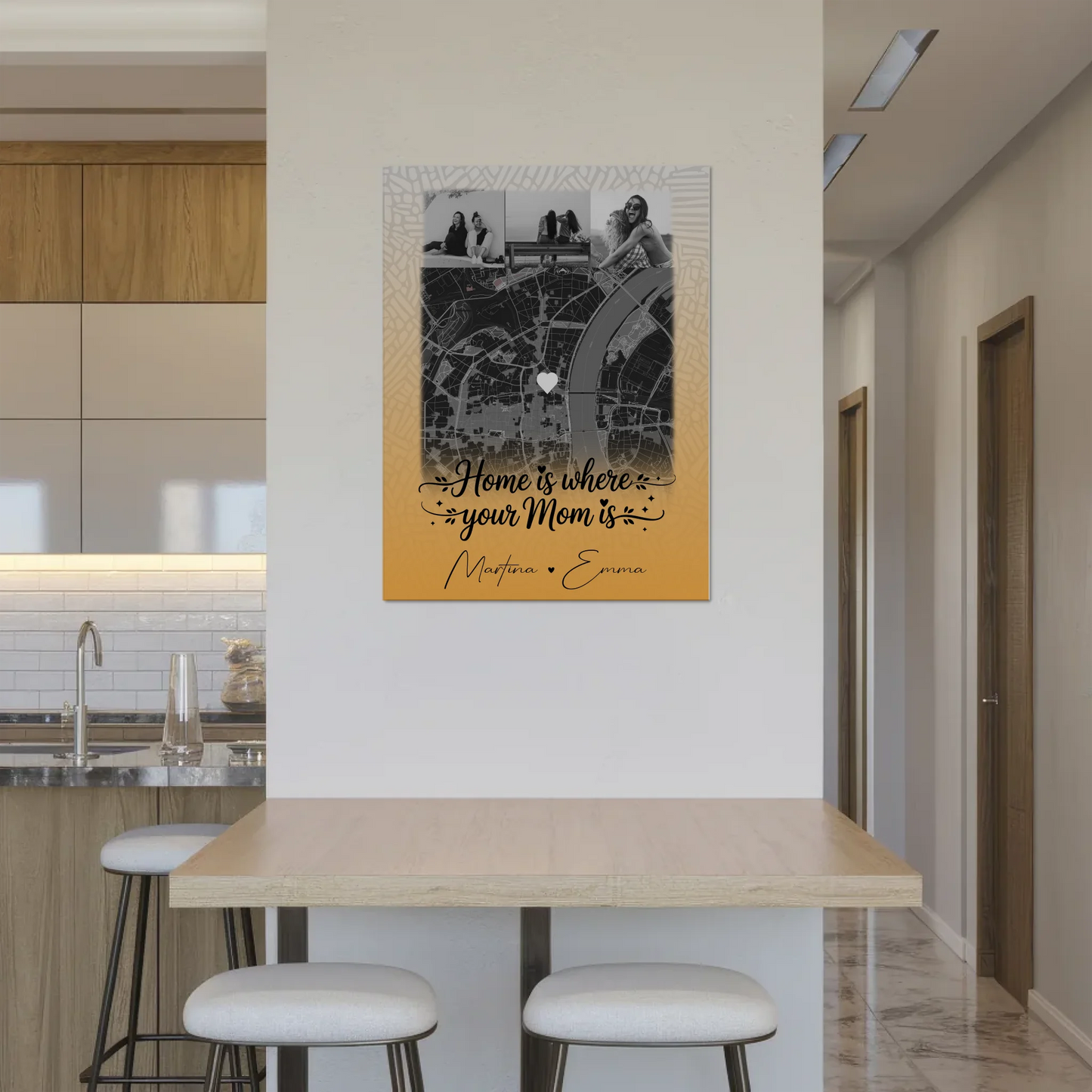 Mama Plakat mit 4 Fotos und Karte Zusammen einfach unerträglich personalisiertes Geschenk 8