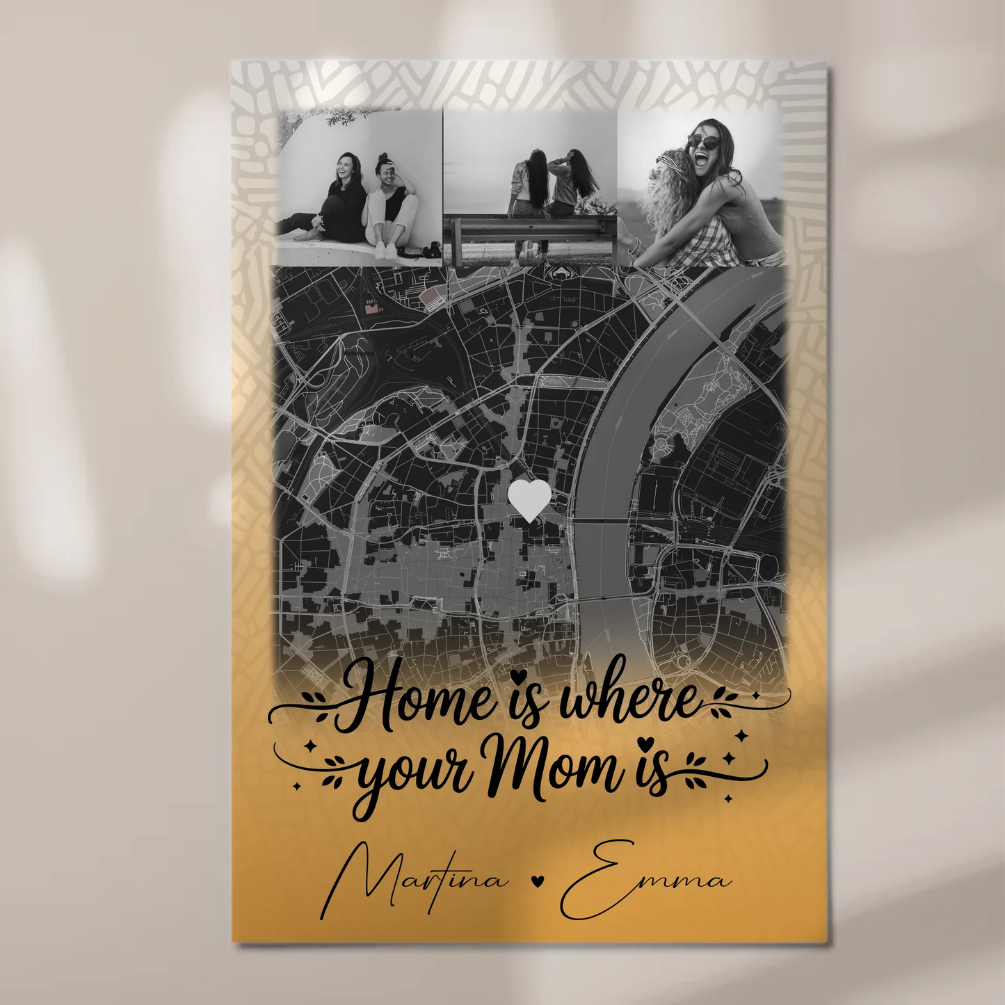 Mama Plakat mit 4 Fotos und Karte Zusammen einfach unerträglich personalisiertes Geschenk