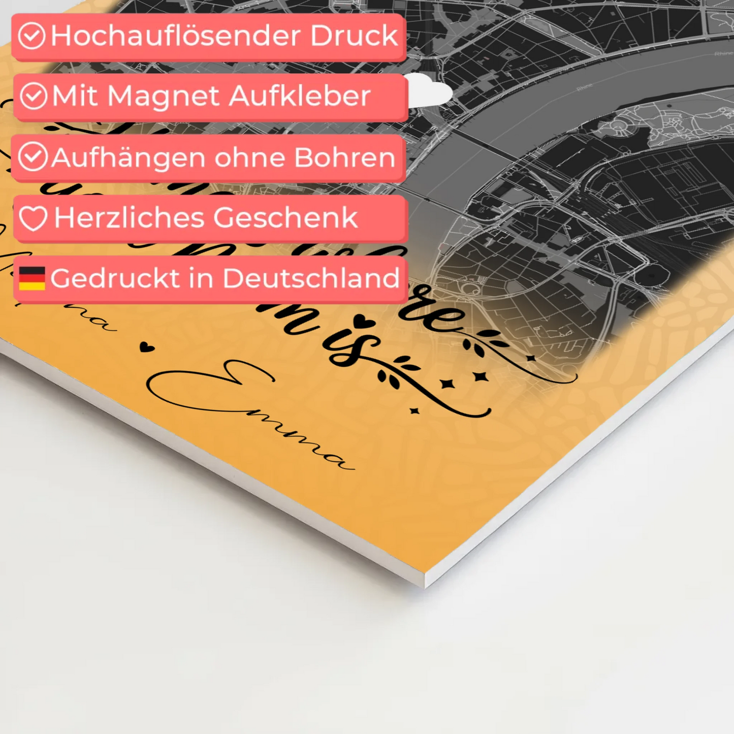 Mama Plakat mit 4 Fotos und Karte Zusammen einfach unerträglich personalisiertes Geschenk