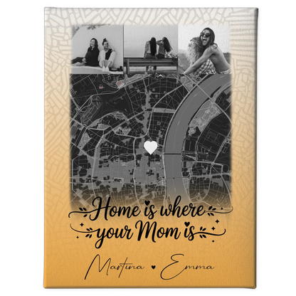 Personalisierte Mama Plakat Leinwand mit 4 Fotos und Karte Zusammen einfach unerträglich