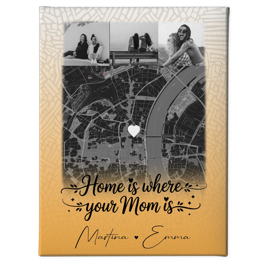 Personalisierte Mama Plakat Leinwand mit 4 Fotos und Karte Zusammen einfach unerträglich