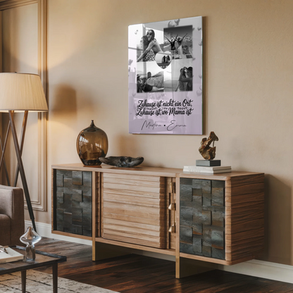 Mama Plakat Acrylglas Bild mit 4 Fotos und Herz Foto You make my heart smile