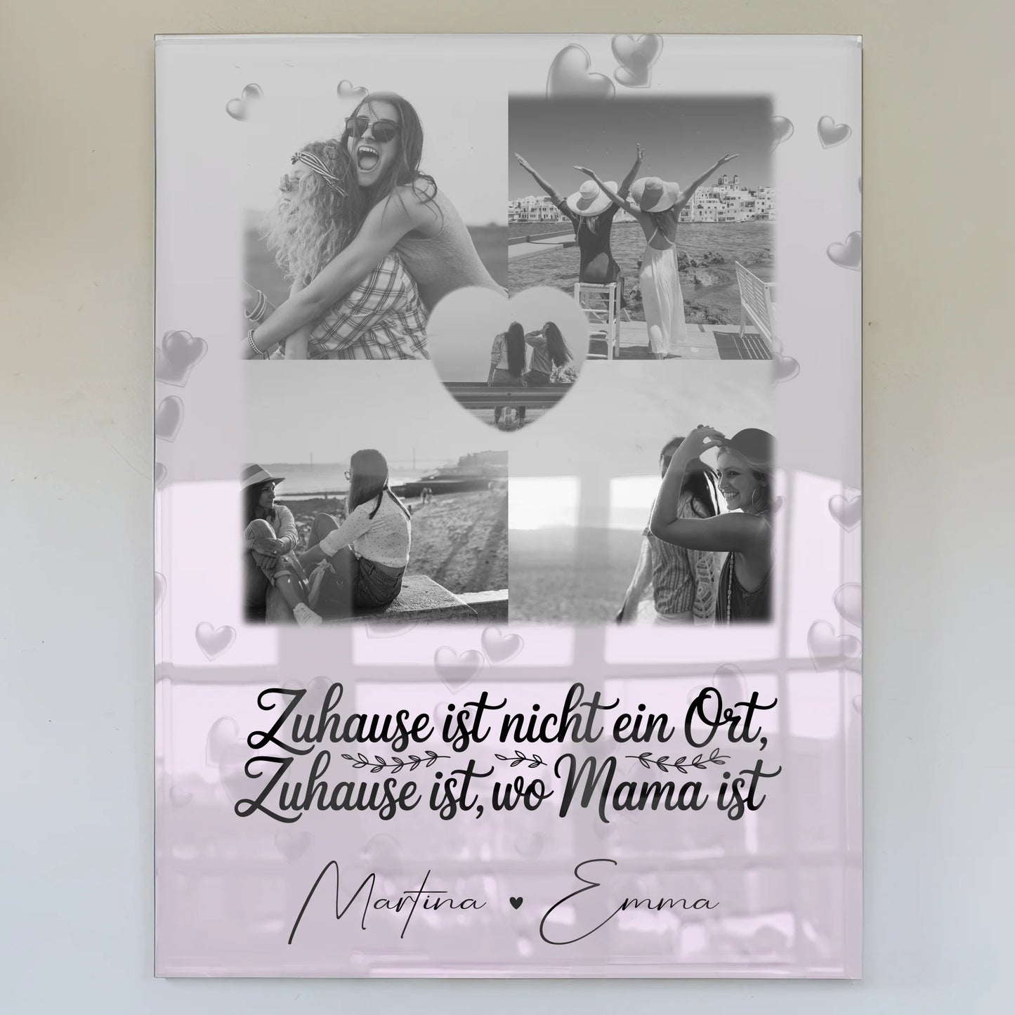 Mama Plakat Acrylglas Bild mit 4 Fotos und Herz Foto You make my heart smile