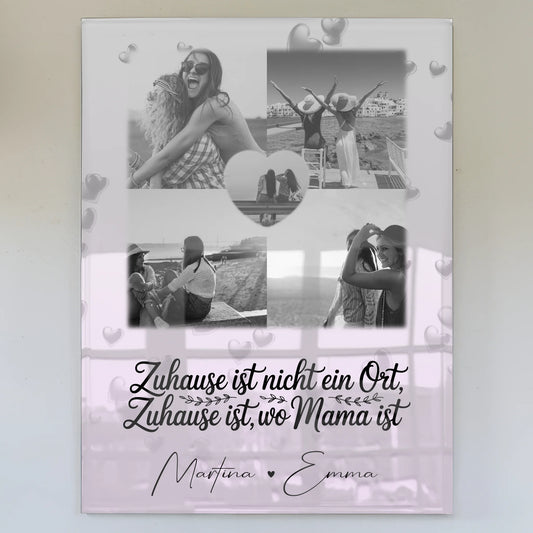 Mama Plakat Acrylglas Bild mit 4 Fotos und Herz Foto You make my heart smile