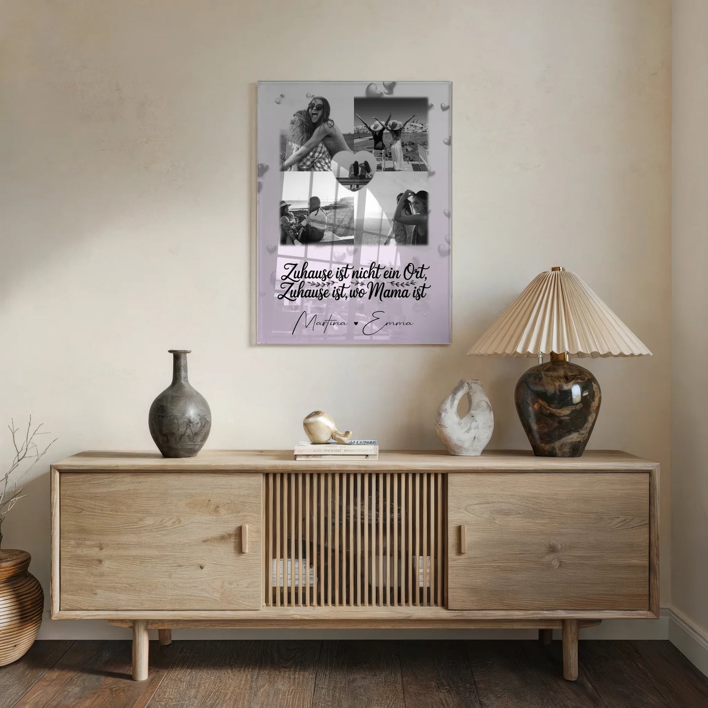Mama Plakat Acrylglas Bild mit 4 Fotos und Herz Foto You make my heart smile