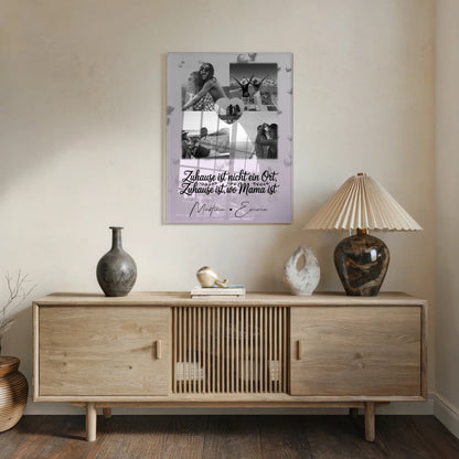 Mama Plakat Acrylglas Bild mit 4 Fotos und Herz Foto You make my heart smile
