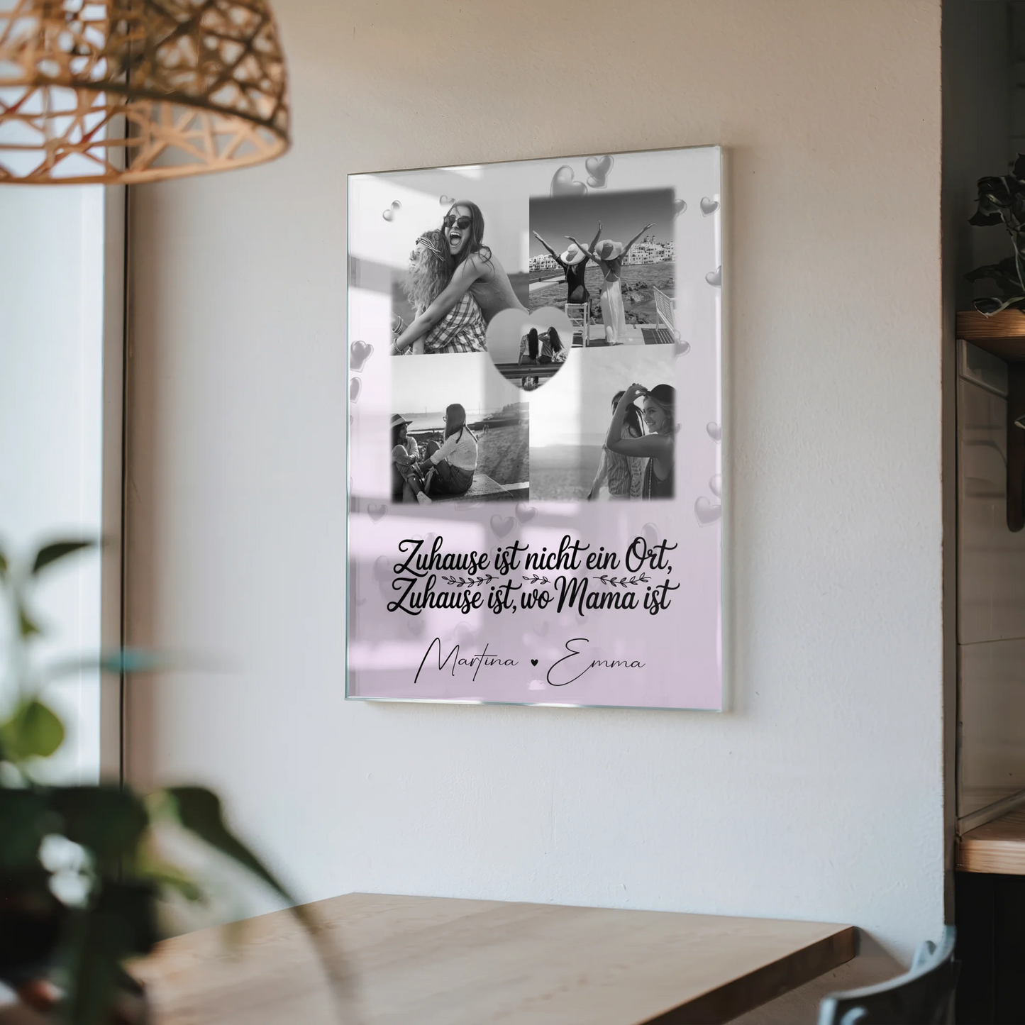 Mama Plakat Acrylglas Bild mit 4 Fotos und Herz Foto You make my heart smile