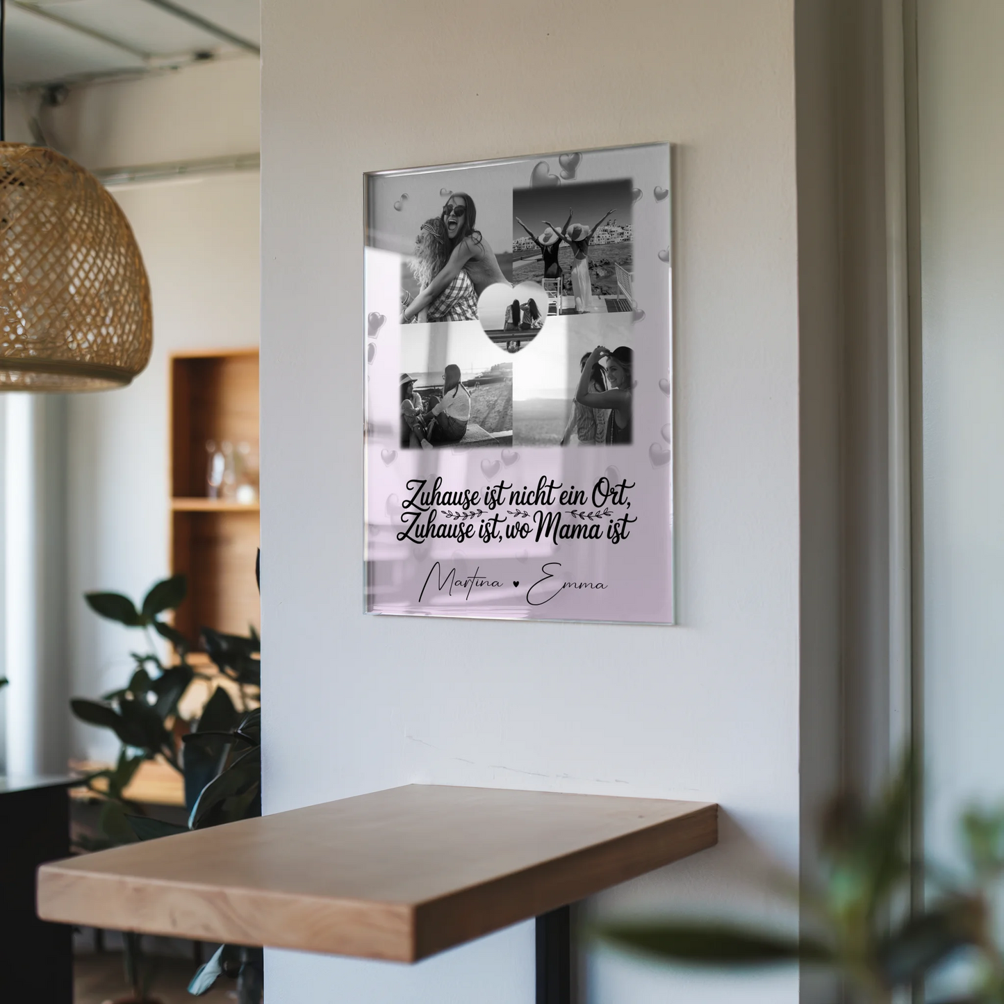 Mama Plakat Acrylglas Bild mit 4 Fotos und Herz Foto You make my heart smile