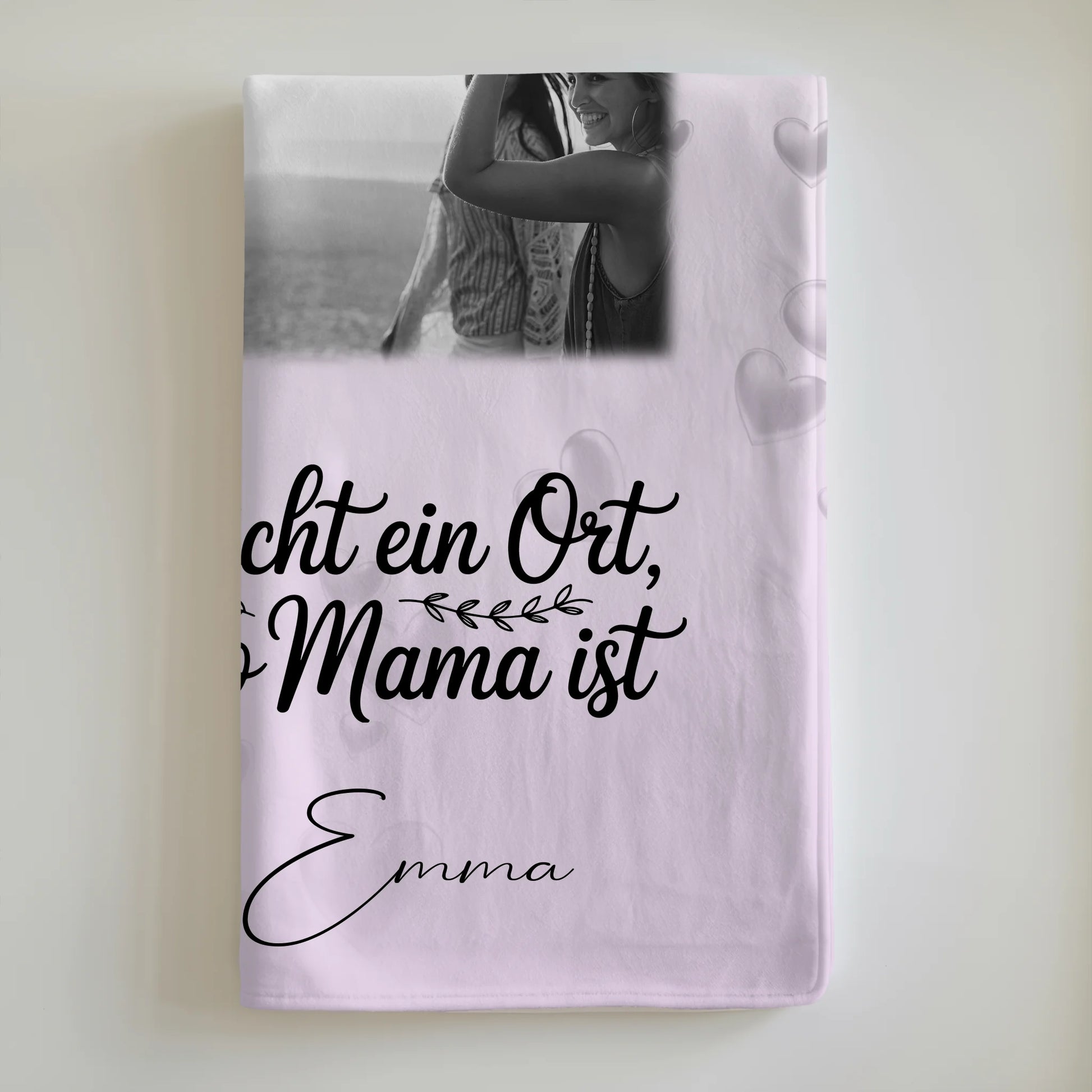 Decke mit Spruch Für Mama mit 4 Fotos und 1 Herz Foto You make my heart smile 6