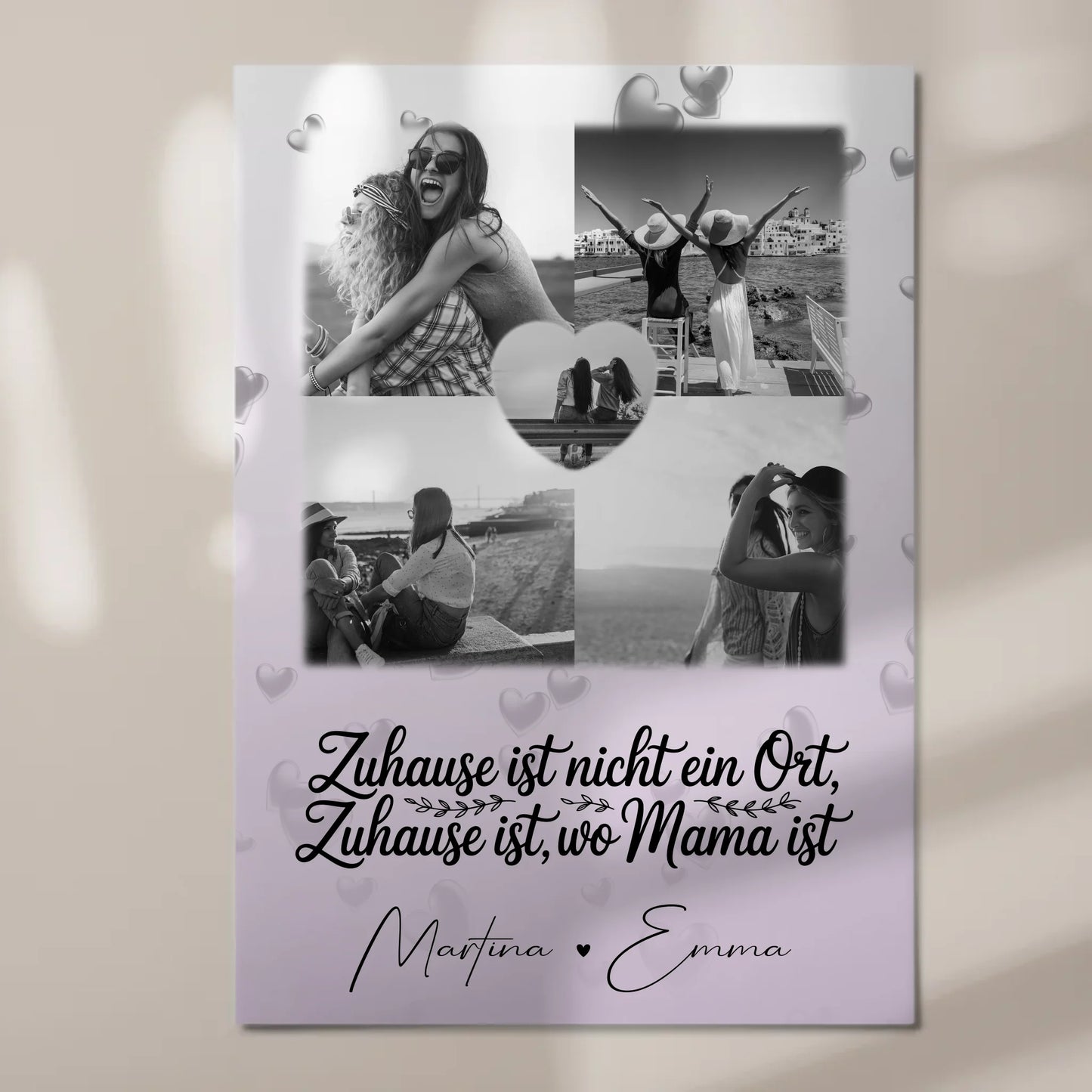 Mama Plakat Fotoboard mit 4 Fotos und Herz Foto You make my heart smile 7