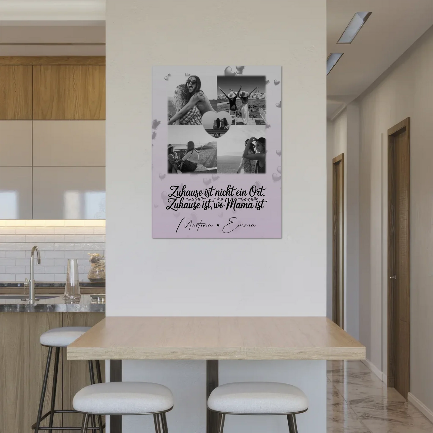 Mama Plakat Fotoboard mit 4 Fotos und Herz Foto You make my heart smile