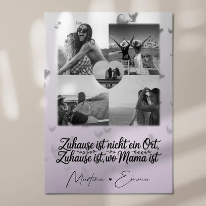 Mama Plakat Fotoboard mit 4 Fotos und Herz Foto You make my heart smile
