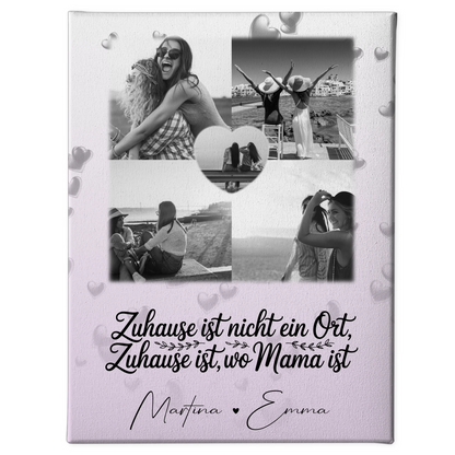 Mama Plakat mit 4 Fotos und Herz Foto You Make My Heart Smile personalisiertes Geschenk