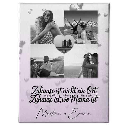 Mama Plakat mit 4 Fotos und Herz Foto You Make My Heart Smile personalisiertes Geschenk