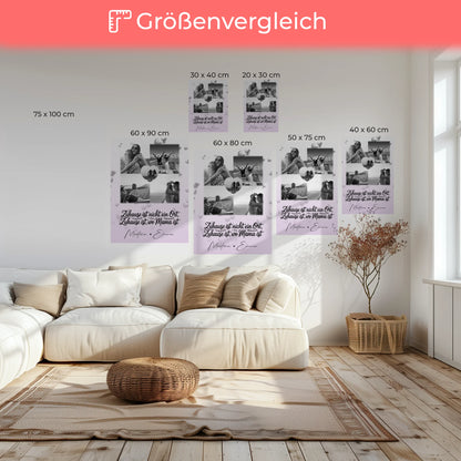 Mama Plakat mit 4 Fotos und Herz Foto You Make My Heart Smile personalisiertes Geschenk