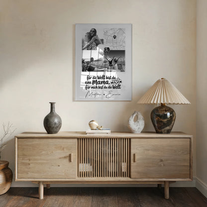 Mama Plakat Acrylglas Bild mit 3 Fotos und Herz Foto Karte You make my heart smile