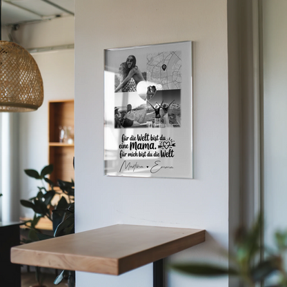 Mama Plakat Acrylglas Bild mit 3 Fotos und Herz Foto Karte You make my heart smile