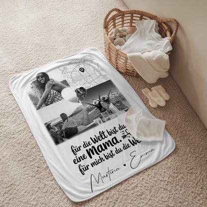 Personalisierte Mutter Tochter Decke mit 3 Fotos 1 Herz Foto Karte You make my heart smile 2