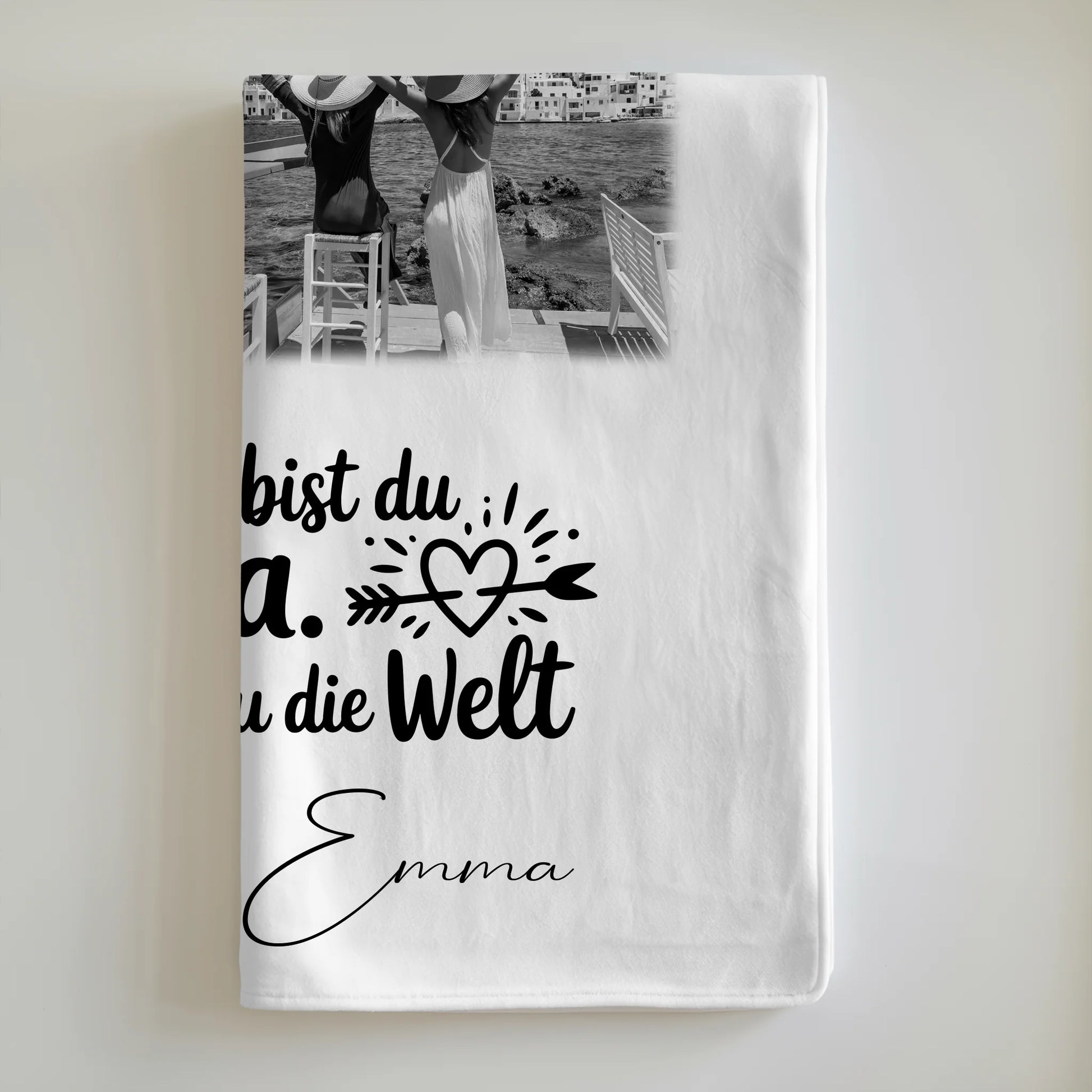 Personalisierte Mutter Tochter Decke mit 3 Fotos 1 Herz Foto Karte You make my heart smile 6