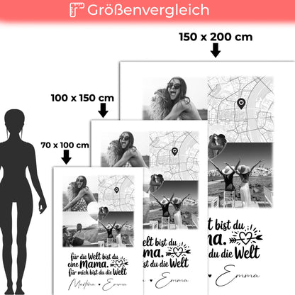 Personalisierte Mutter Tochter Decke mit 3 Fotos 1 Herz Foto Karte You make my heart smile 5