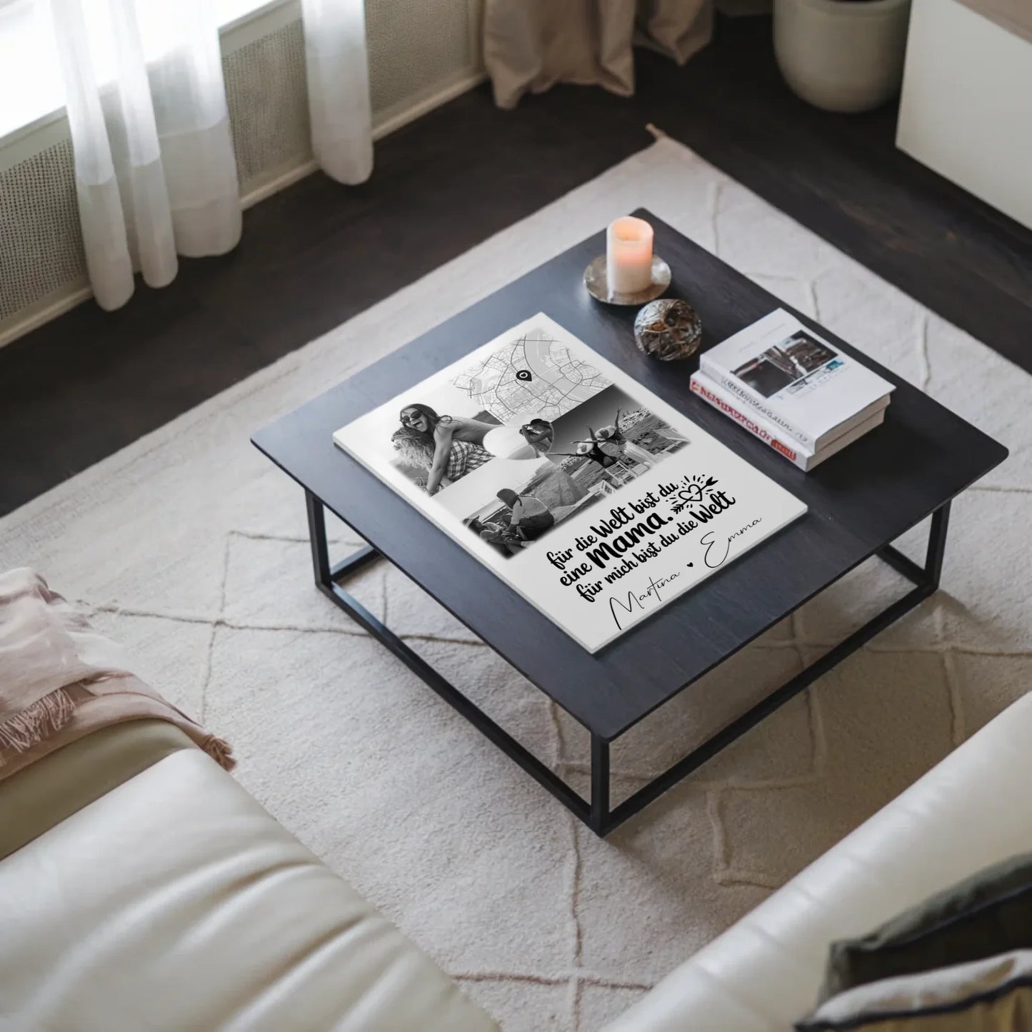 Mama Plakat Fotoboard mit 3 Fotos und Herz Foto Karte You make my heart smile 3