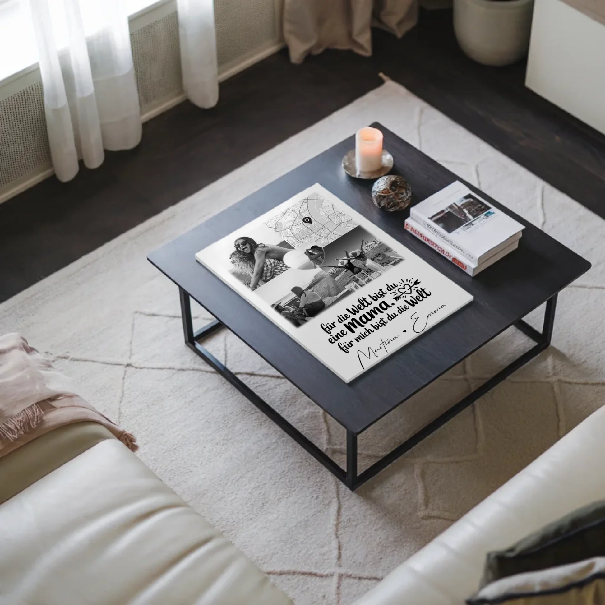 Mama Plakat Fotoboard mit 3 Fotos und Herz Foto Karte You make my heart smile 3