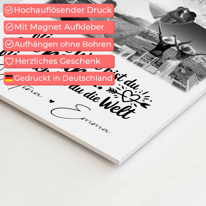 Mama Plakat Fotoboard mit 3 Fotos und Herz Foto Karte You make my heart smile 4