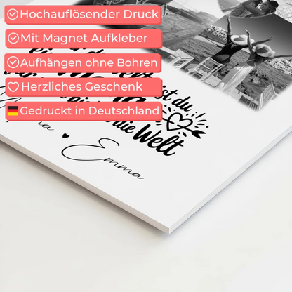 Mama Plakat Fotoboard mit 3 Fotos und Herz Foto Karte You make my heart smile 10