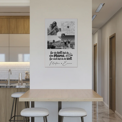 Mama Plakat Fotoboard mit 3 Fotos und Herz Foto Karte You make my heart smile