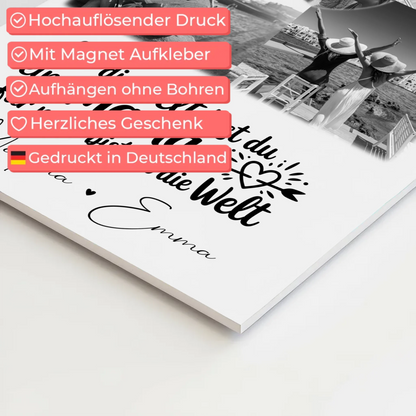 Mama Plakat Fotoboard mit 3 Fotos und Herz Foto Karte You make my heart smile