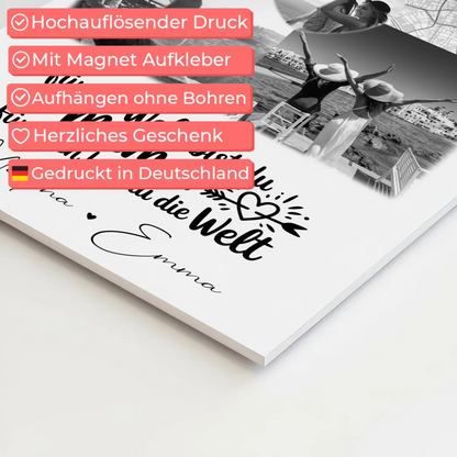 Mama Plakat Fotoboard mit 3 Fotos und Herz Foto Karte You make my heart smile