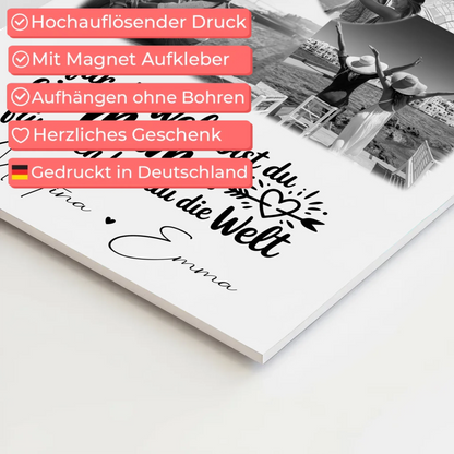 Mama Plakat Fotoboard mit 3 Fotos und Herz Foto Karte You make my heart smile