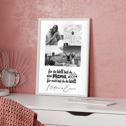 Mutter Poster You make my heart smile mit 3 Fotos 1 Herz Foto Karte