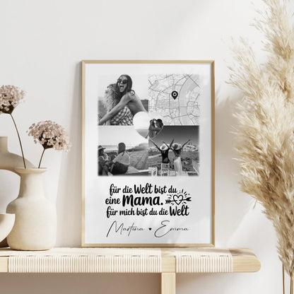 Mutter Poster You make my heart smile mit 3 Fotos 1 Herz Foto Karte