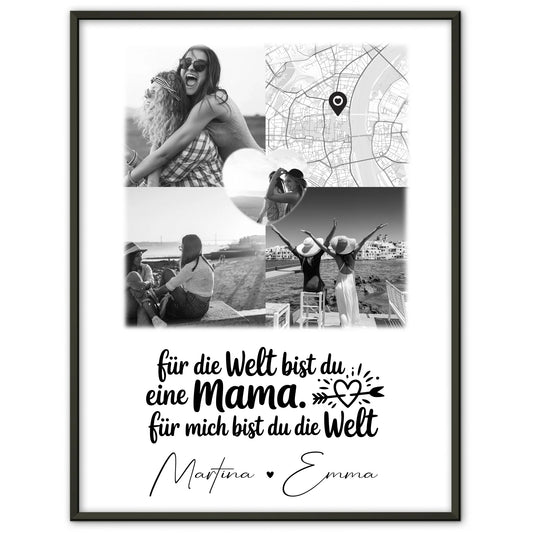 Mutter Poster You make my heart smile mit 3 Fotos 1 Herz Foto Karte
