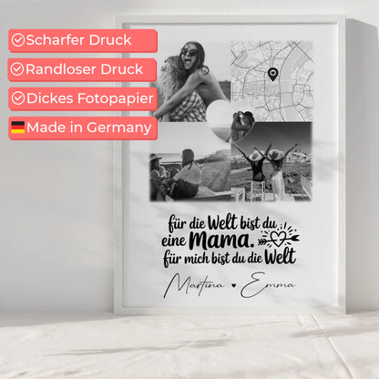 Mutter Poster You make my heart smile mit 3 Fotos 1 Herz Foto Karte