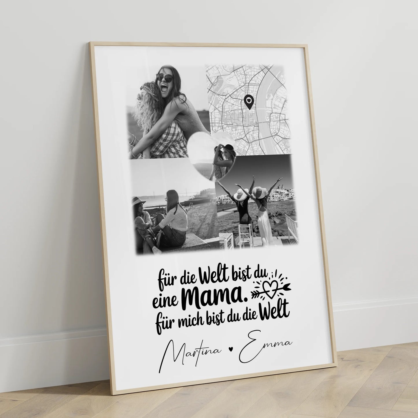 Mutter Poster You make my heart smile mit 3 Fotos 1 Herz Foto Karte