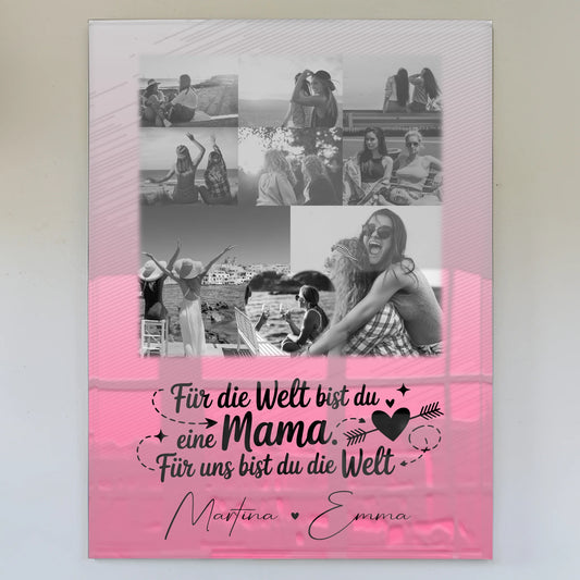Mama Plakat Acrylglas Bild mit 8 Fotos und Herz Foto Zuhause ist wo du bist