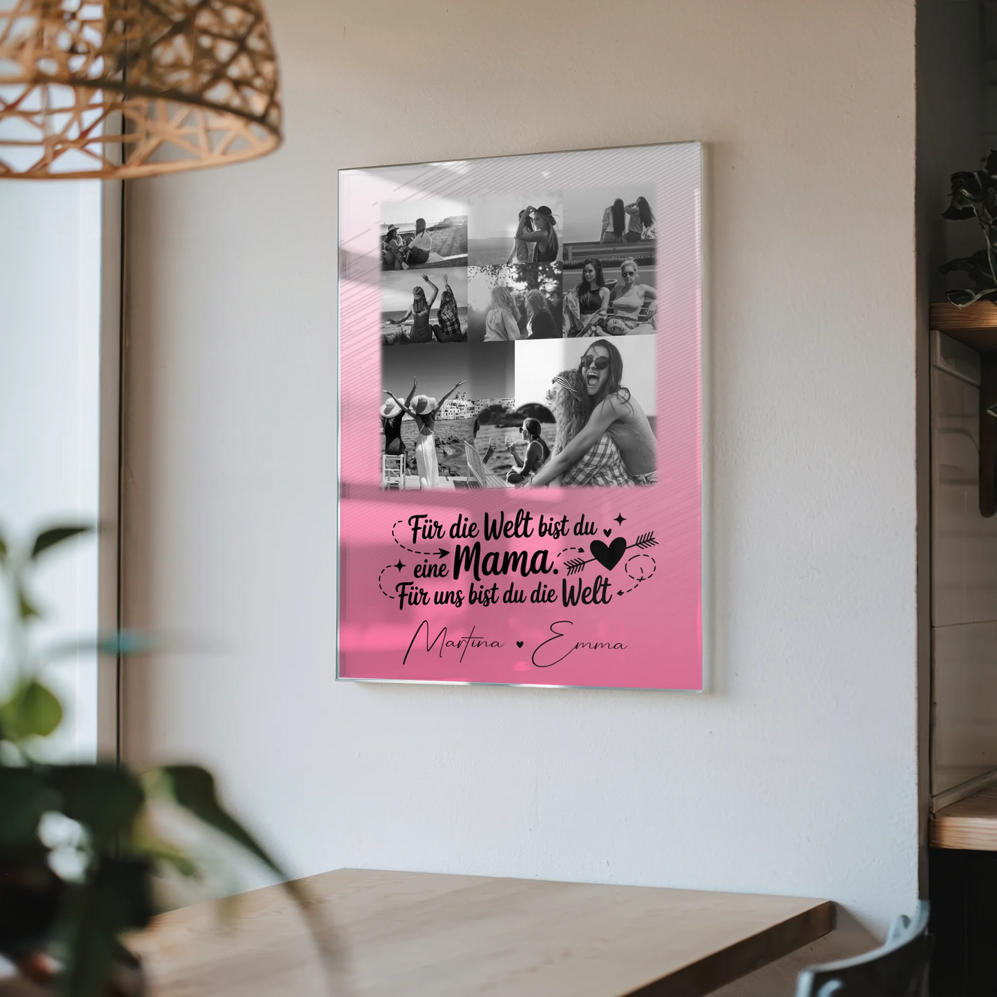 Mama Plakat Acrylglas Bild mit 8 Fotos und Herz Foto Zuhause ist wo du bist