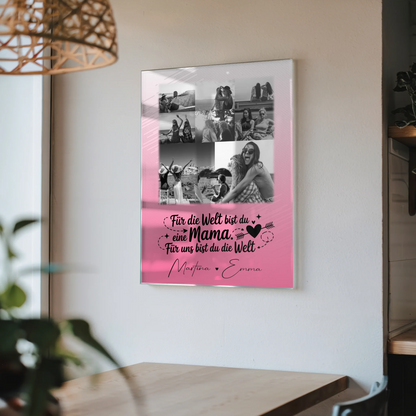 Mama Plakat Acrylglas Bild mit 8 Fotos und Herz Foto Zuhause ist wo du bist