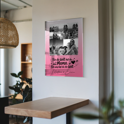 Mama Plakat Acrylglas Bild mit 8 Fotos und Herz Foto Zuhause ist wo du bist